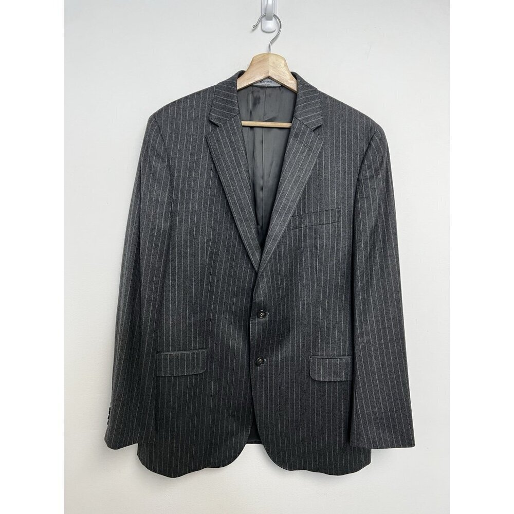 Lauren Ralph Lauren Blazer Suit Jacket Wool Cashmere Stripe Gray Men Sz 44L